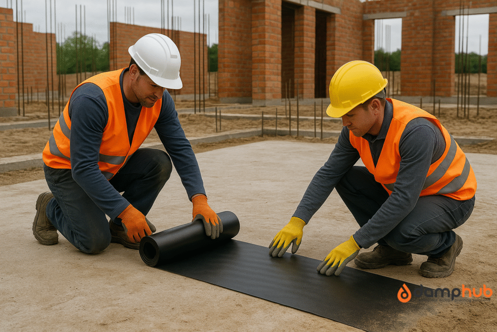 Damp proof membrane installation