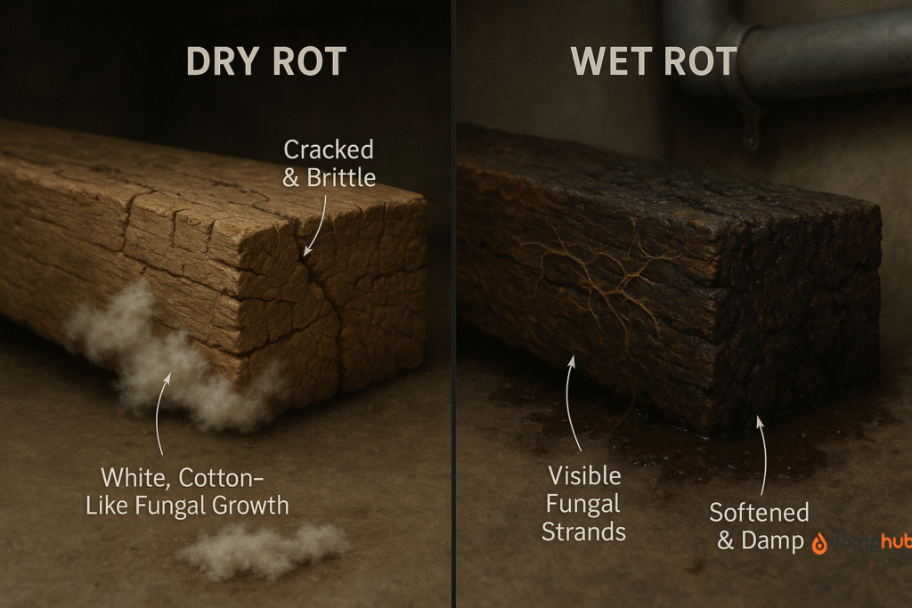 dry rot vs wet rot visual